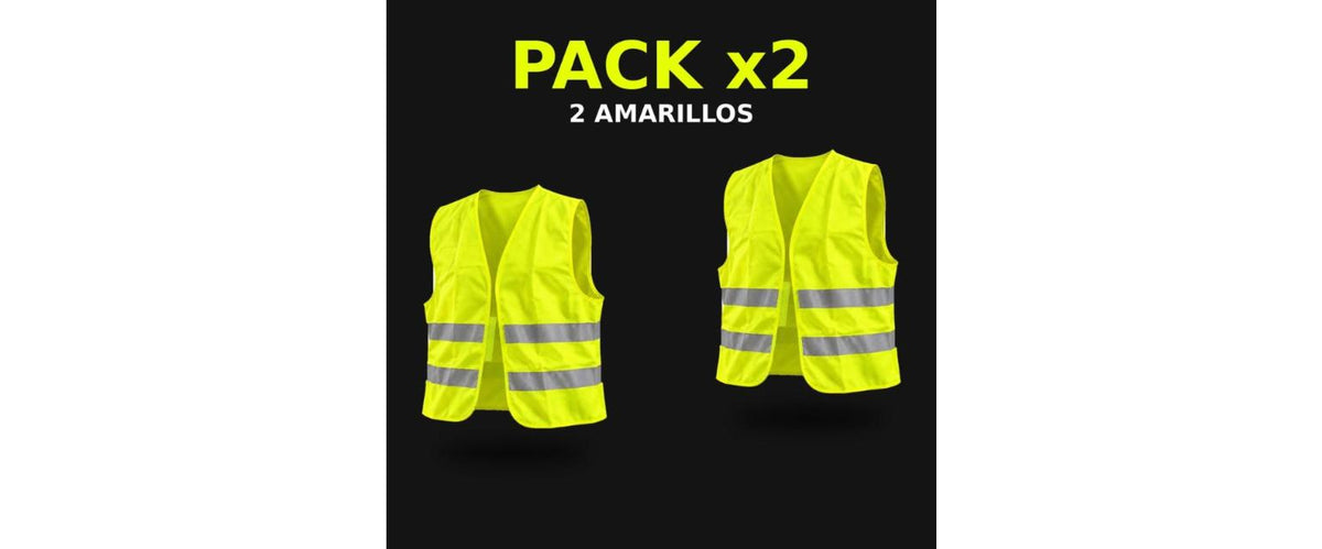 Pack 2 Chalecos Reflectantes para Moto · Piloto + Acompañante