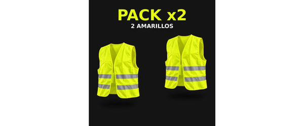Pack 2 chalecos moto 2 Amarillos